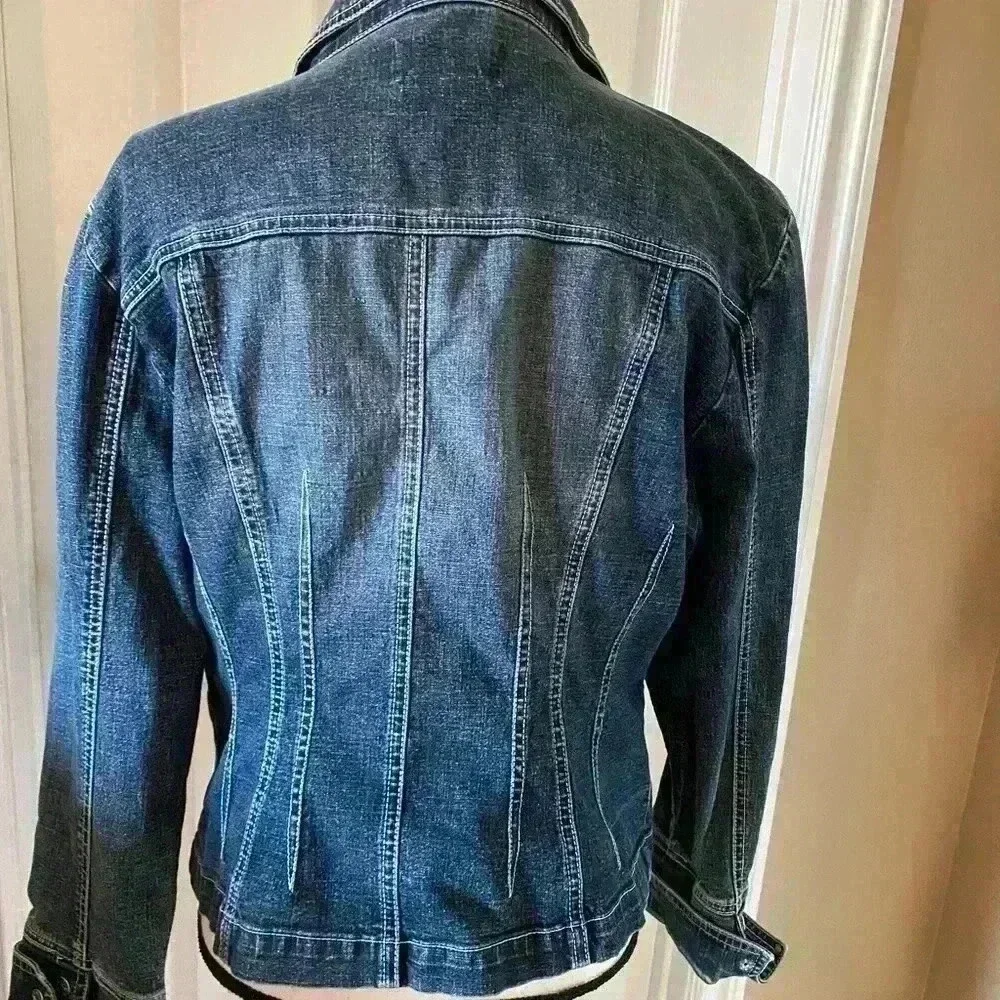 Womens Denim Jean Jacket‎ Blue M/L - Picture 3 of 11